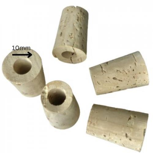 Conical natural cork 32 x 22 / 18mm with 10mm center hole
