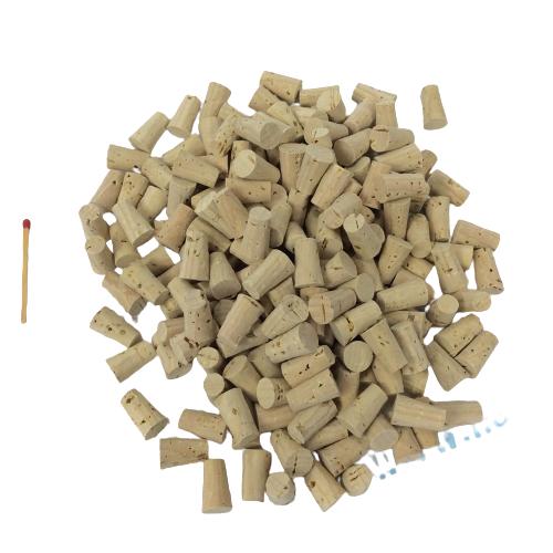100 pointed corks, conical natural corks 18 x 11 / 8mm light washed, NEW
