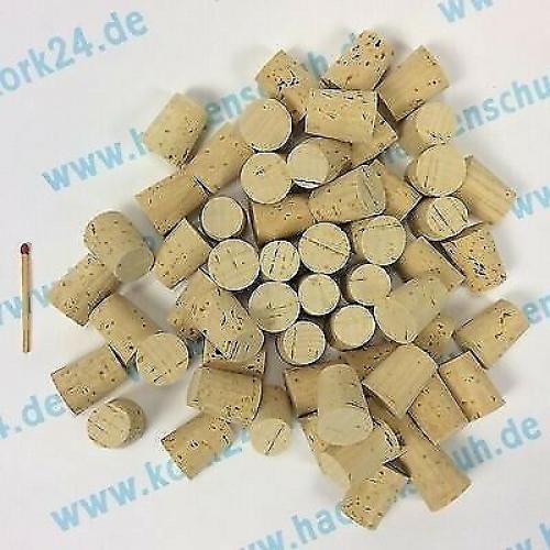 100 medicine corks conical natural corks 26 x 21 / 17mm light washed